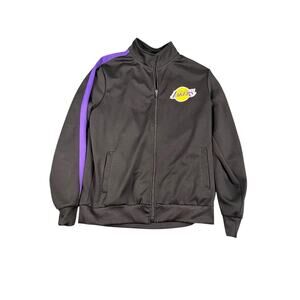 NBA Los Angeles Lakers Track Jacket Medium Black Purple Yellow Official Licensed